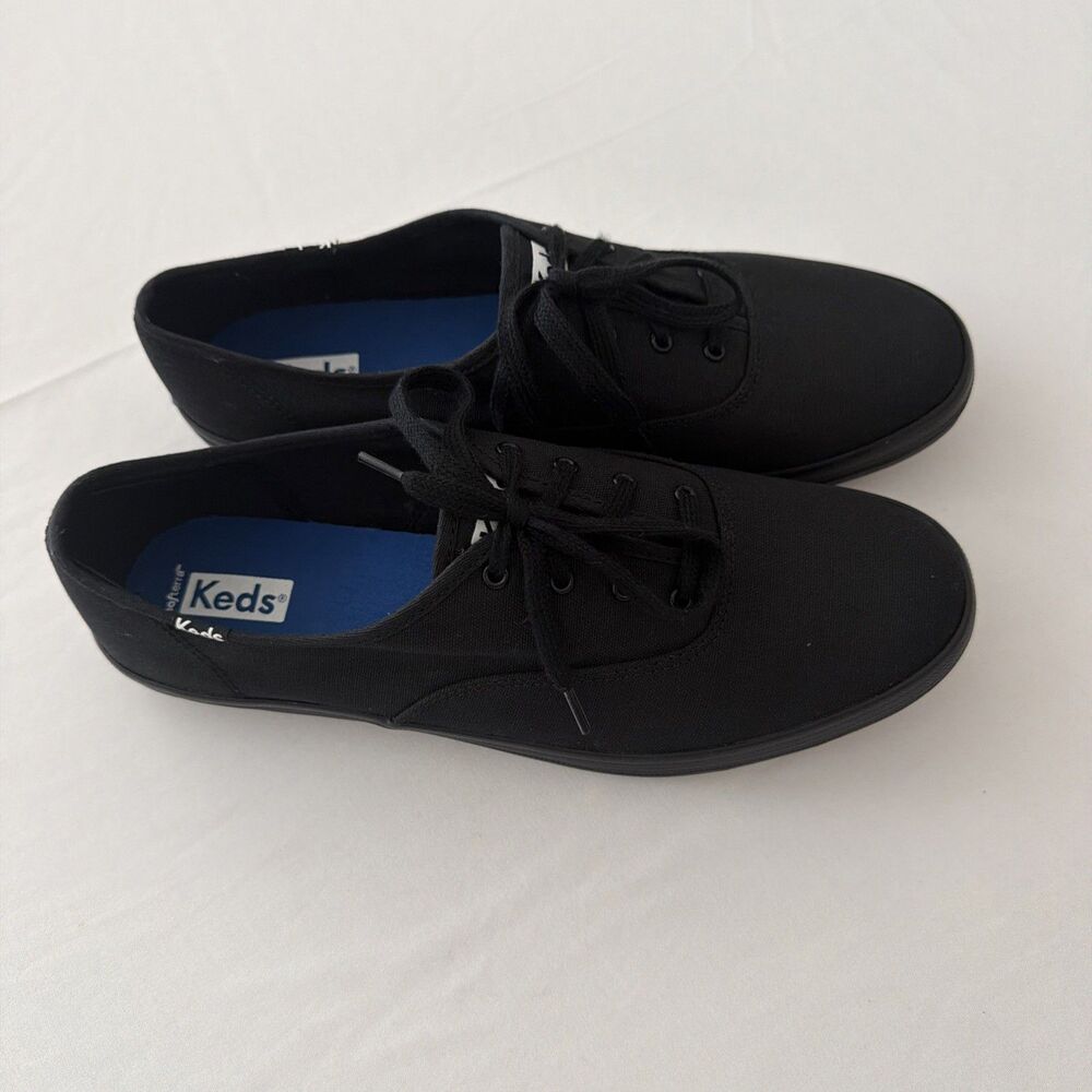 Keds Women Sz 10W 10 Wide Champion Black Canvas Athletic Sneaker WF24700 Low Top - Picture 9 of 11